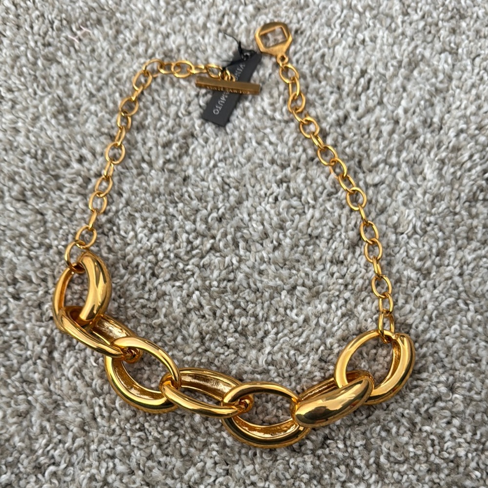 Vince Camuto liquid luxury Chunky Gold Chain oval circle link Necklace jewelry